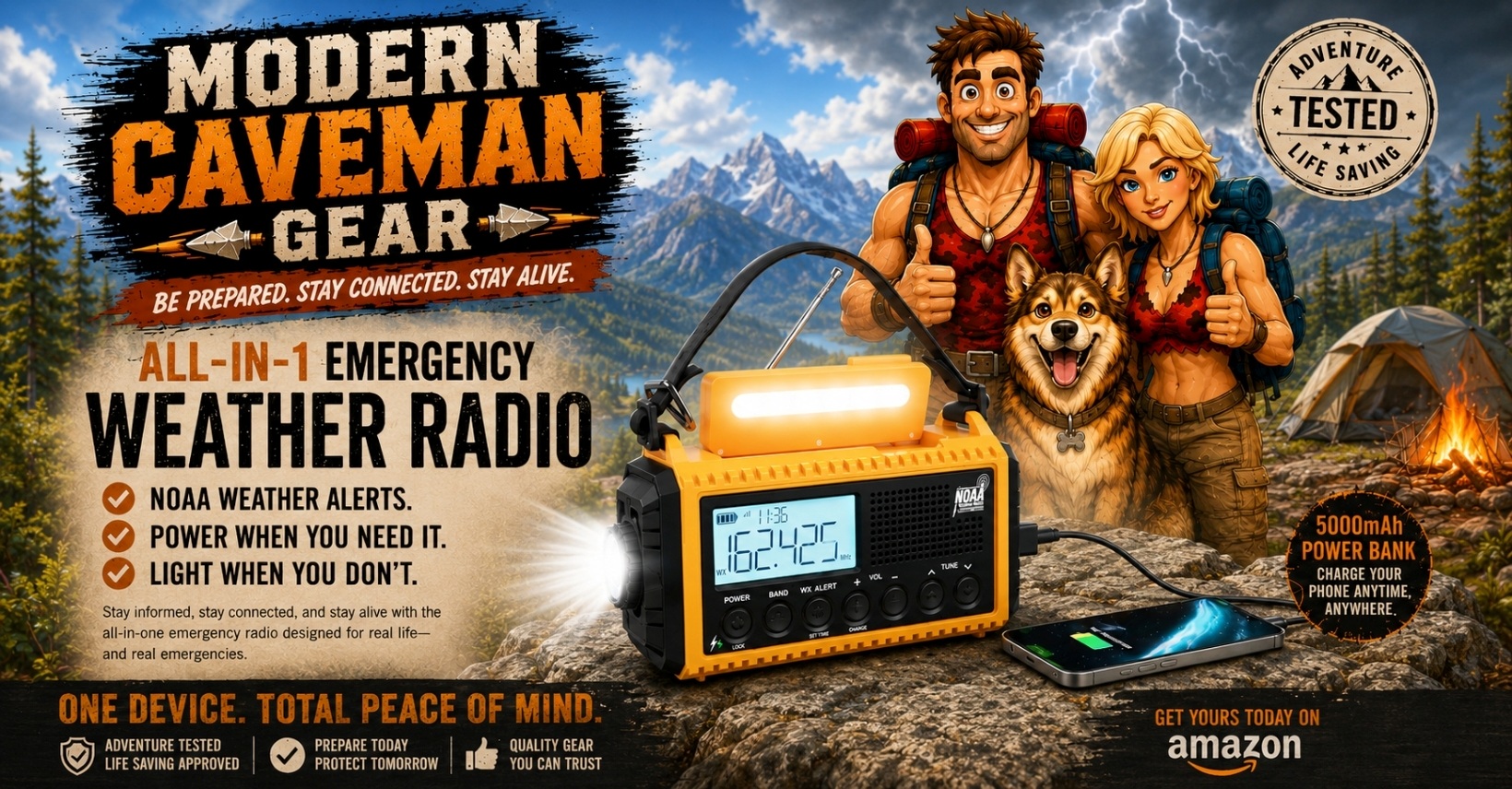 Raynic Emergency Weather Radio - Modern Caveman Gear