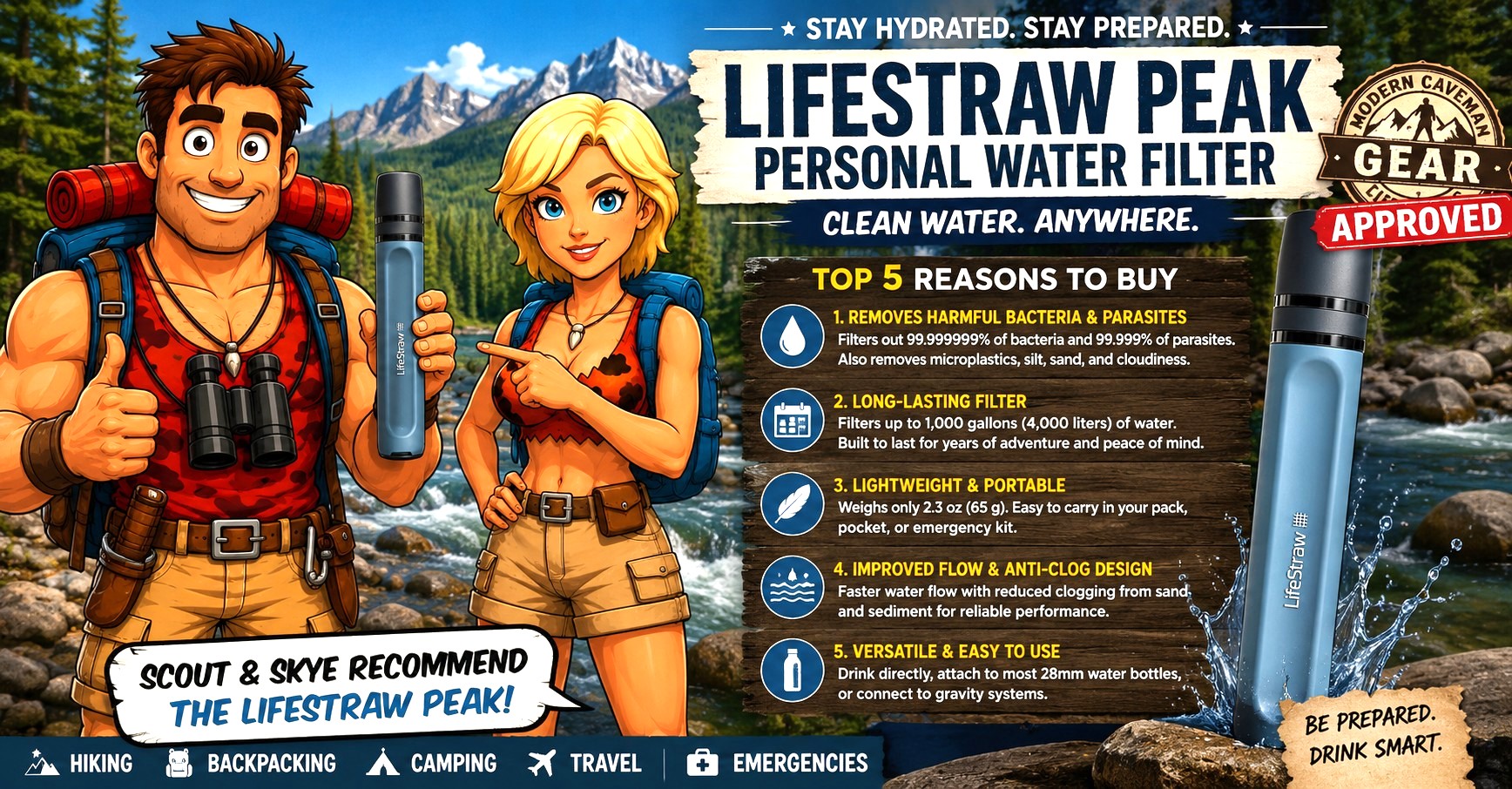 LifeStraw Water Filter - Modern Caveman Gear